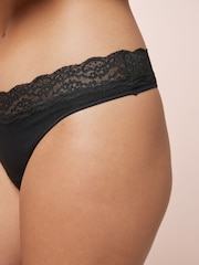 Black Thong Lace Knickers 4 Pack - Image 3 of 5