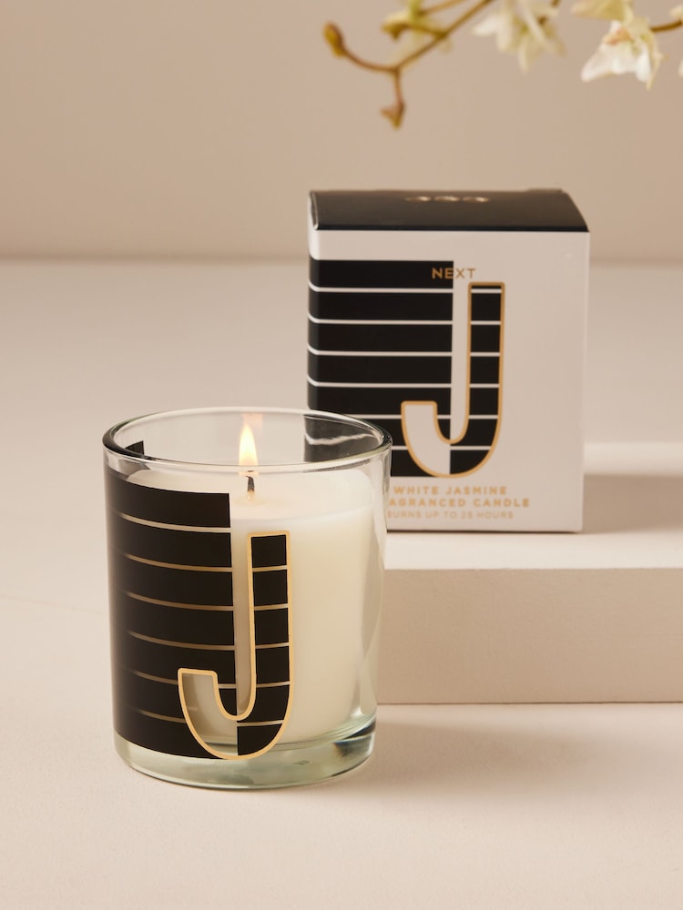 Monochrome Boxed Alphabet White Jasmine Scented Candle - Image 2 of 6