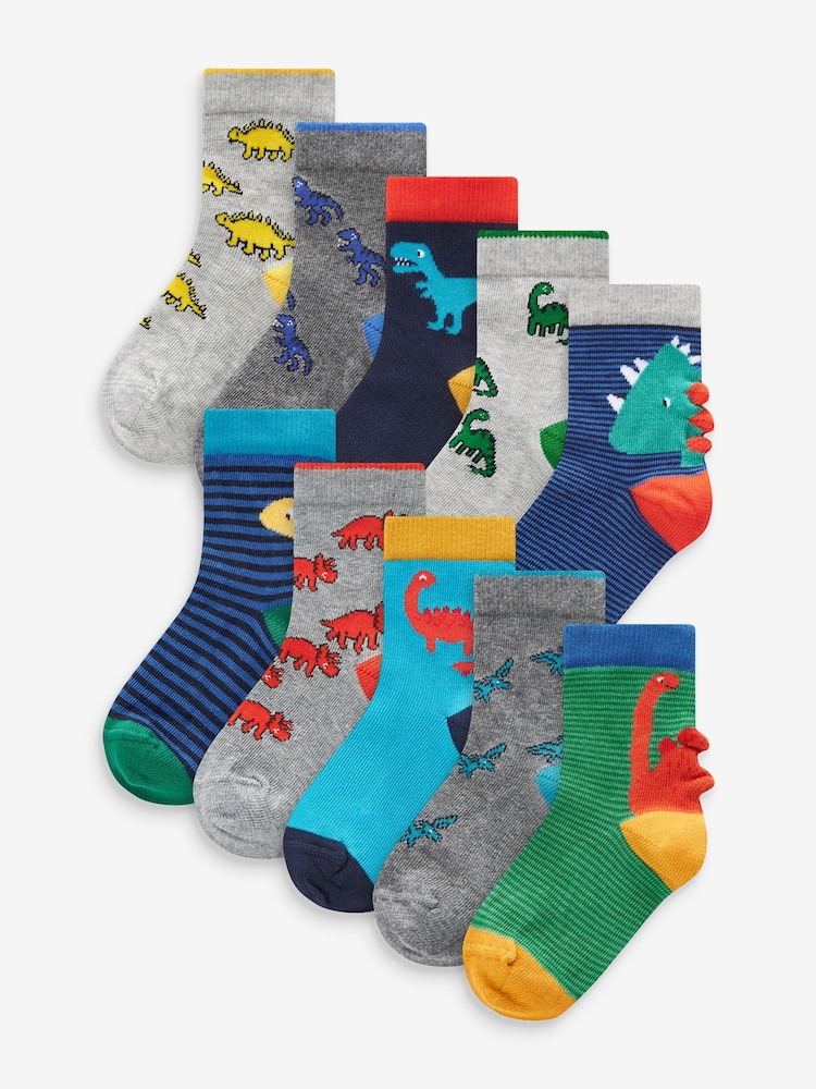 Leuchtendes Dinosauriermotiv - Socken mit hohem Baumwollanteil im 10er-Pack - Bild 1 von 22 Leuchtendes Dinosauriermotiv - Socken mit hohem Baumwollanteil im 10er-Pack - Bild 1 von 22