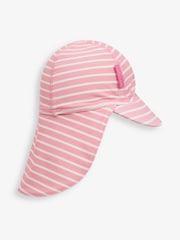 JoJo Maman Bébé Pink/White Stripe UPF 50 Sun Protection Hat - Image 2 of 4