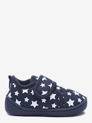 Navy Star Touch Fastening Cupsole Print Slippers - Image 1 of 4