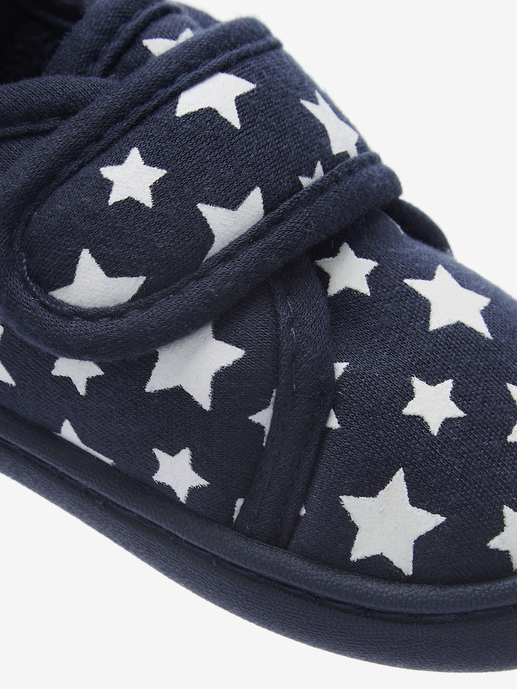 Navy Star Touch Fastening Cupsole Print Slippers - Image 4 of 4