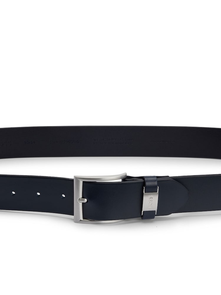 BOSS Navy Connio Smooth Leather Belt - Image 3 of 3 BOSS Navy Connio Smooth Leather Belt - Image 3 of 3