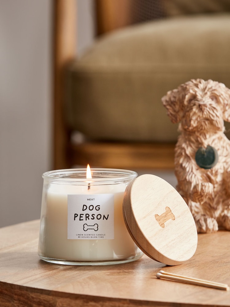 White Dog Person Jasmine Scented Jar Candle - Image 1 of 4