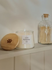 White Cat Person Jasmine Scented Jar Candle - Image 1 of 3