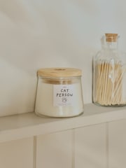 White Cat Person Jasmine Scented Jar Candle - Image 2 of 3