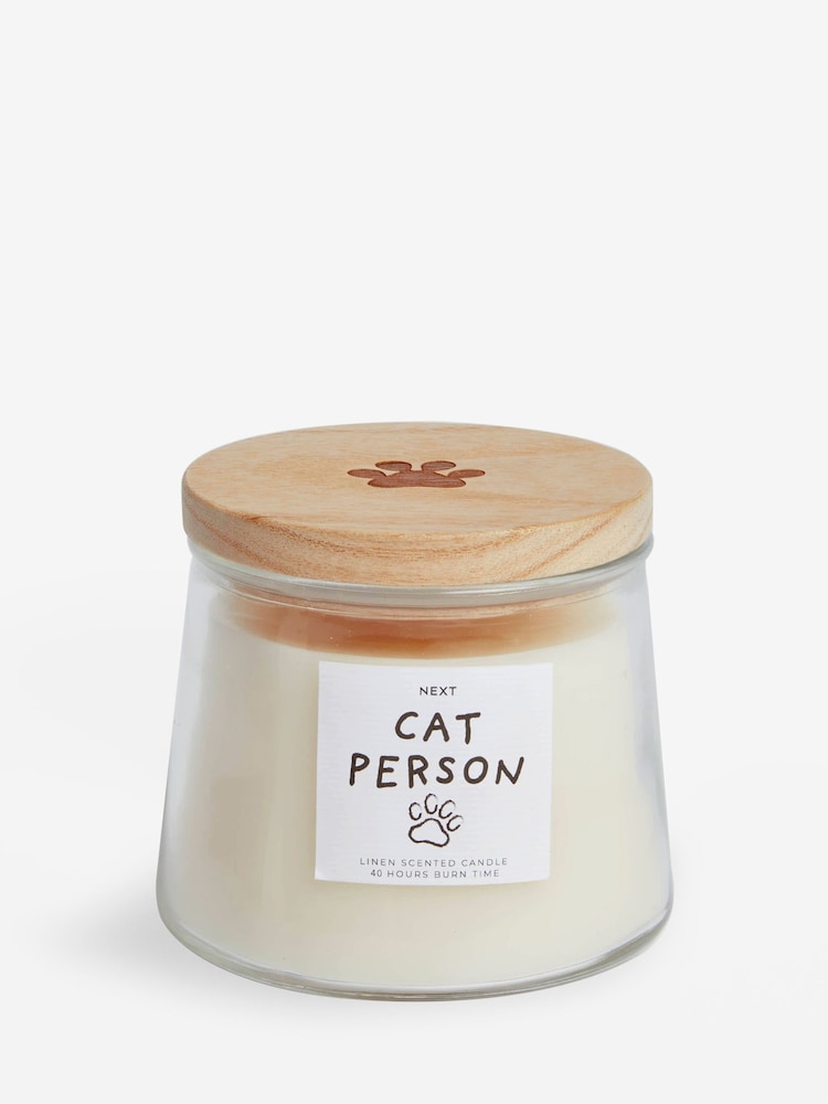 White Cat Person Jasmine Scented Jar Candle - Image 3 of 3