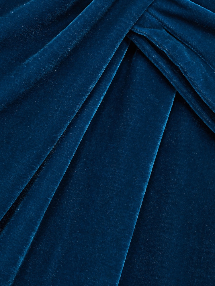 Reiss Teal Frankie 9-14 yrs Velvet Bow Dress - Image 5 of 5 Reiss Teal Frankie 9-14 yrs Velvet Bow Dress - Image 5 of 5