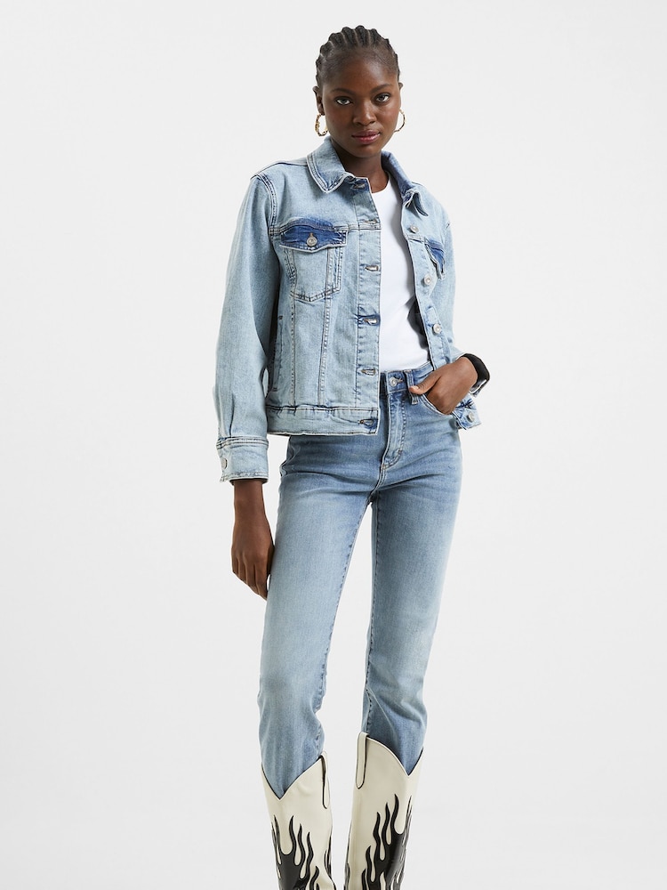 French Connection Blue Conscious Stretch Trucker Jacket - Image 1 of 4