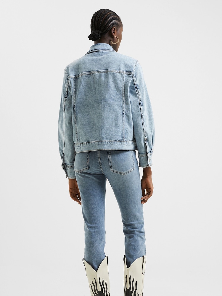 French Connection Blue Conscious Stretch Trucker Jacket - Image 2 of 4