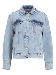 French Connection Blue Conscious Stretch Trucker Jacket - Image 4 of 4