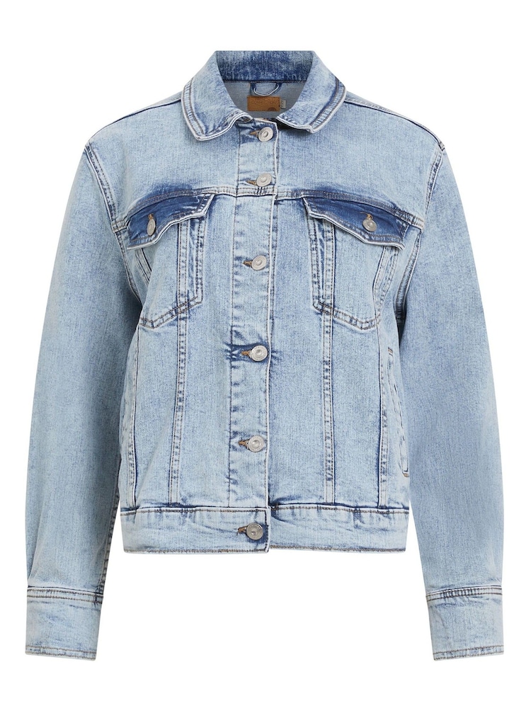 French Connection Blue Conscious Stretch Trucker Jacket - Image 4 of 4