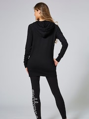 Pineapple Black Womens Longline Hoodie - Image 4 of 4