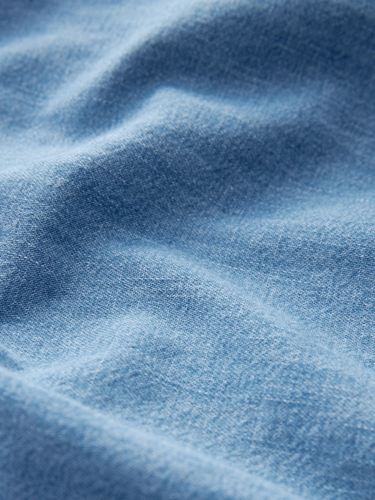 أزرق متوسط - فستان قميص دنيم بحزام - صورة 7 من 7