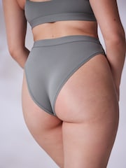 self. Khaki Green Smoothing Comfort High Waist High Leg Briefs - Image 6 of 8
