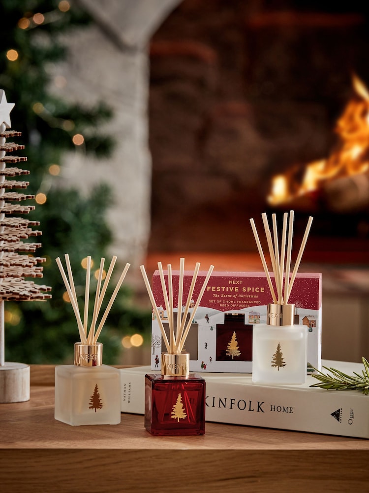 Festive Spice Fragranced Christmas Set of 3 Diffuser - Image 1 of 4