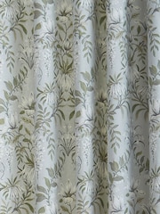 Laura Ashley Sage Green Parterre Lined 100% Cotton Eyelet Curtains - Image 3 of 3
