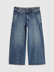 River Island Blue Petite High Rise Seam Detail Cropped Jeans - Image 1 of 1