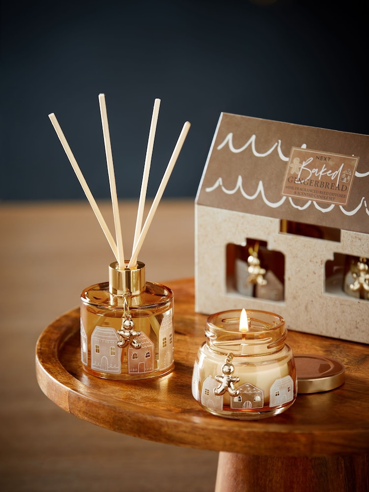 Brown Baked Gingerbread 40ml Diffuser and Candle Set - Image 1 of 4