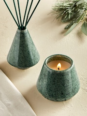 Green Christmas Tree Pine and Eucalyptus Fragranced Reed Diffuser and Candle Set - Image 2 of 5