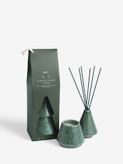 Green Christmas Tree Pine and Eucalyptus Fragranced Reed Diffuser and Candle Set - Image 3 of 5