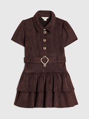 River Island Brown Suedette Prom Dress - Image 1 of 4