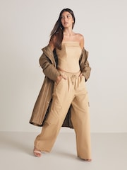 Camel Natural Wide Leg Cargo Trousers - Image 2 of 7