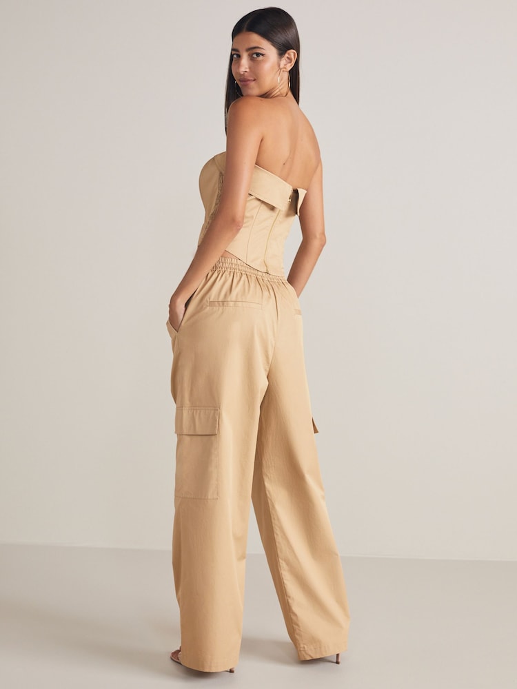 Bej natur - Pantaloni stil militar largi - Image 4 of 7
