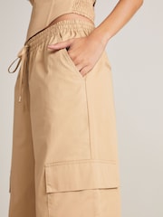 Camel Natural Wide Leg Cargo Trousers - Image 5 of 7
