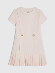 River Island Pink Ponte Pleated Dress - Image 1 of 4