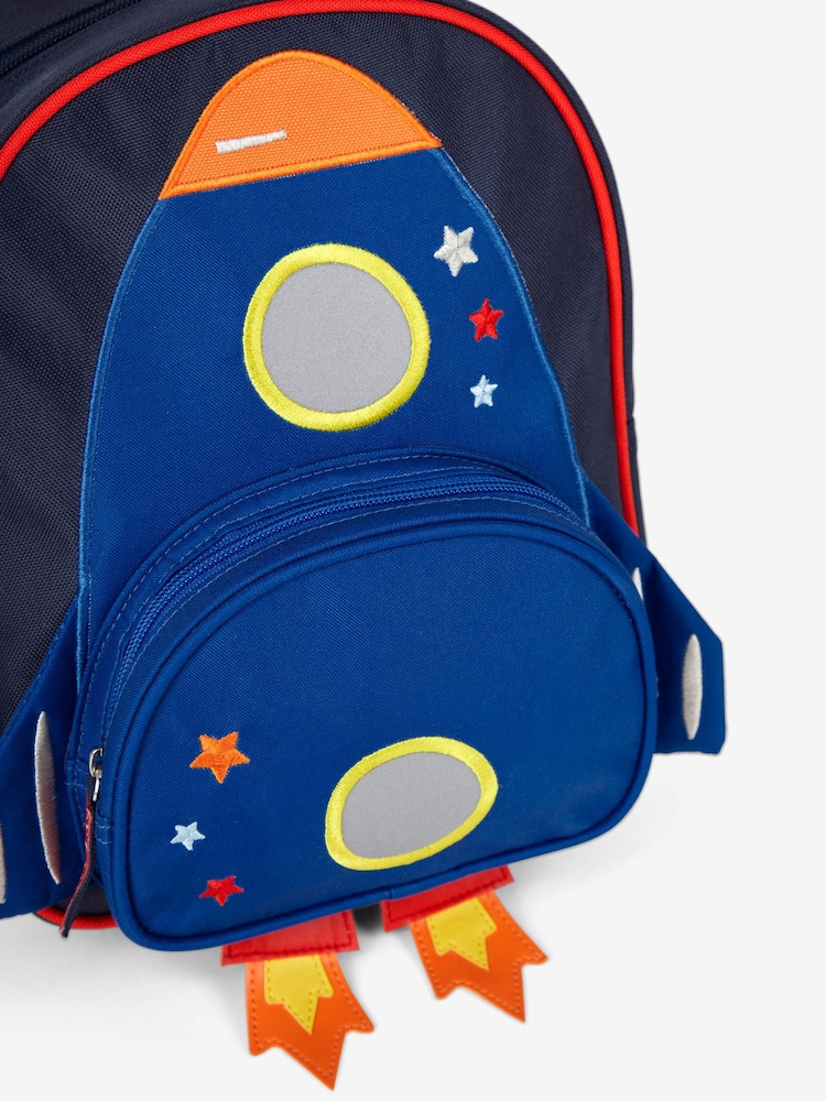 JoJo Maman Bébé Blue Rocket Character Backpack - Image 4 of 4
