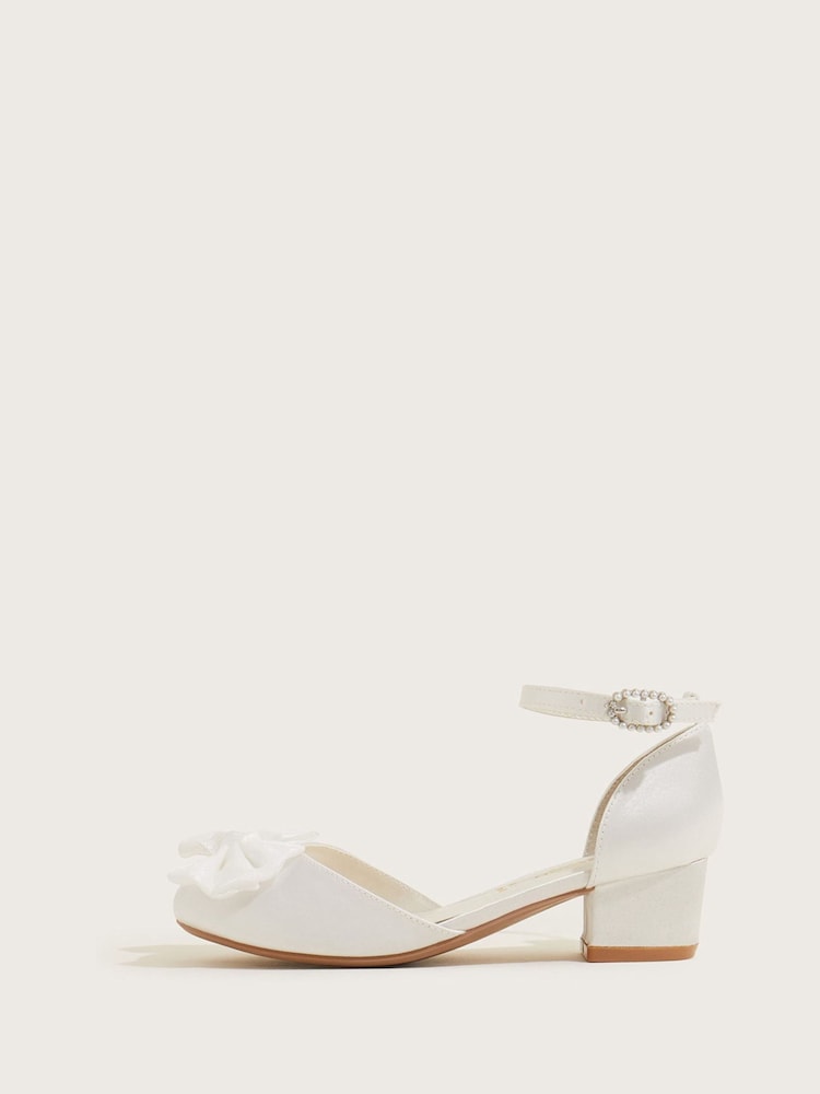 Monsoon White Communion Bow Two Part Heels - Image 1 of 3