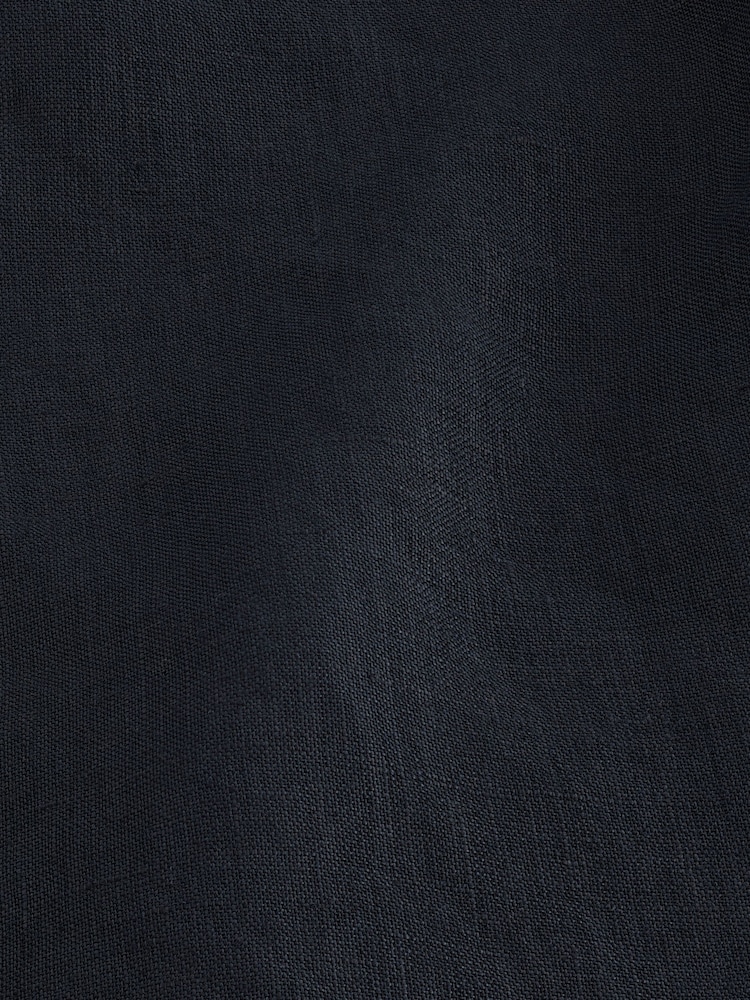 Navy Premium 100% Linen Midi Dress - Image 6 of 6