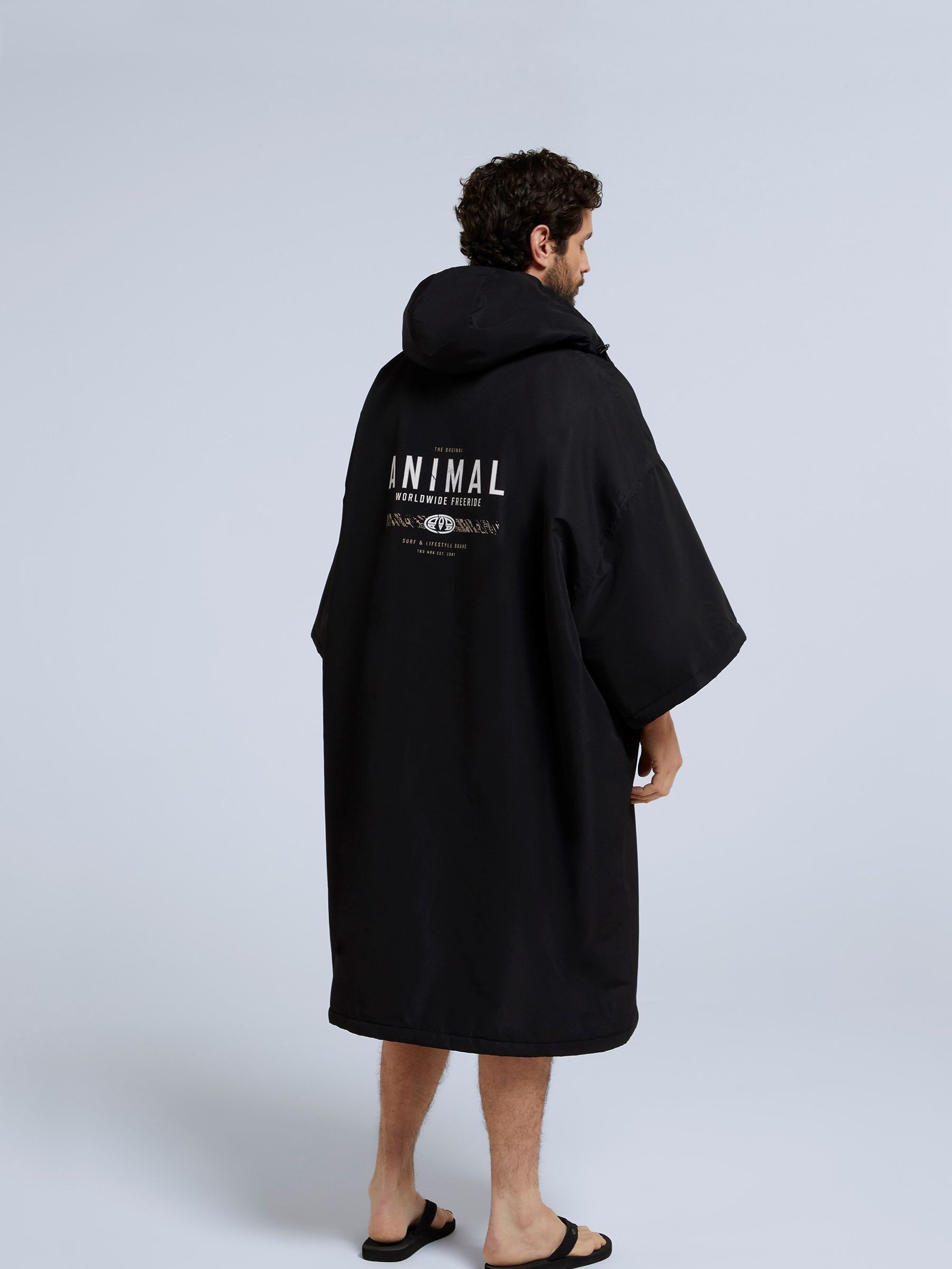 Animal Black Mens Recycled Waterproof Misty Changing Robe Coat Jacket - Image 3 of 5