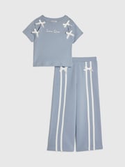 River Island Bow Top & Wide Leg Joggers Set - 5의 이미지 1
