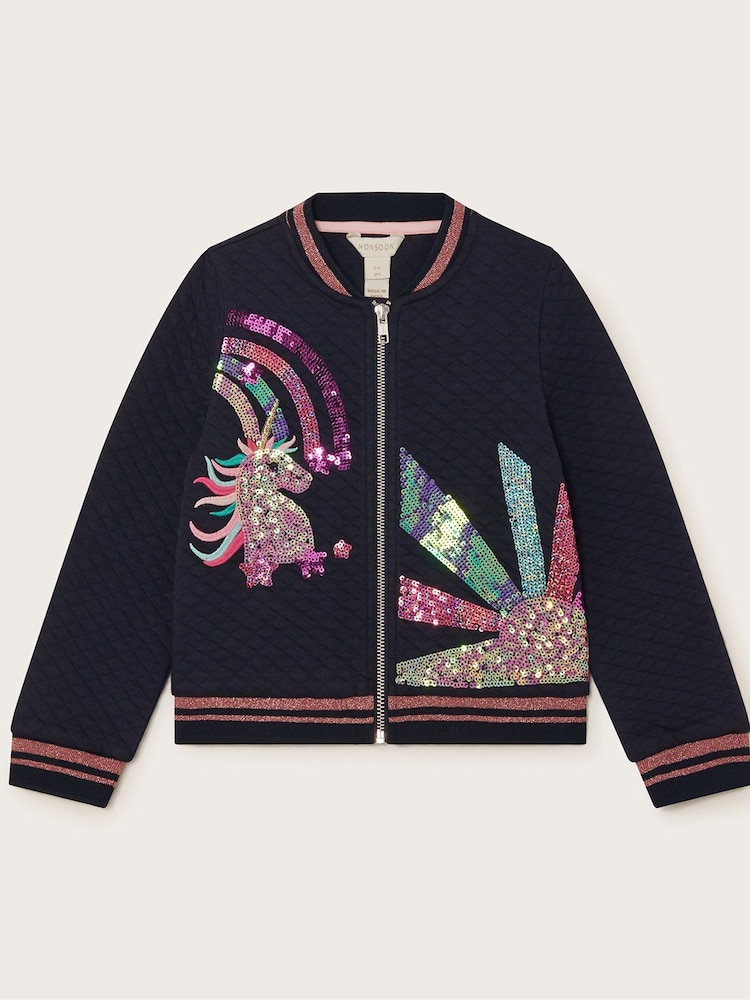 Monsoon Unicorn Rainbow Bomber Jacket - Image 1 of 1