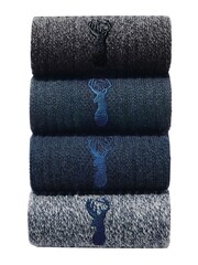 Blue Heavyweight Socks 4 Pack - Image 1 of 5