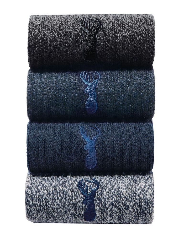 Blue Heavyweight Socks 4 Pack - Image 1 of 5