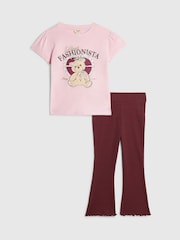 River Island Pink Fashionista T-Shirt & Leggings Set - Image 1 of 5