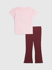 River Island Pink Fashionista T-Shirt & Leggings Set - Image 2 of 5