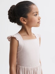 Reiss Pink Cerys 9-12 yrs Cotton Cross Back Dress - Image 4 of 6