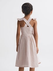 Reiss Pink Cerys 9-12 yrs Cotton Cross Back Dress - Image 5 of 6