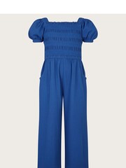 Monsoon Blue Ruffle Shirred Jumpsuit - Image 2 of 4