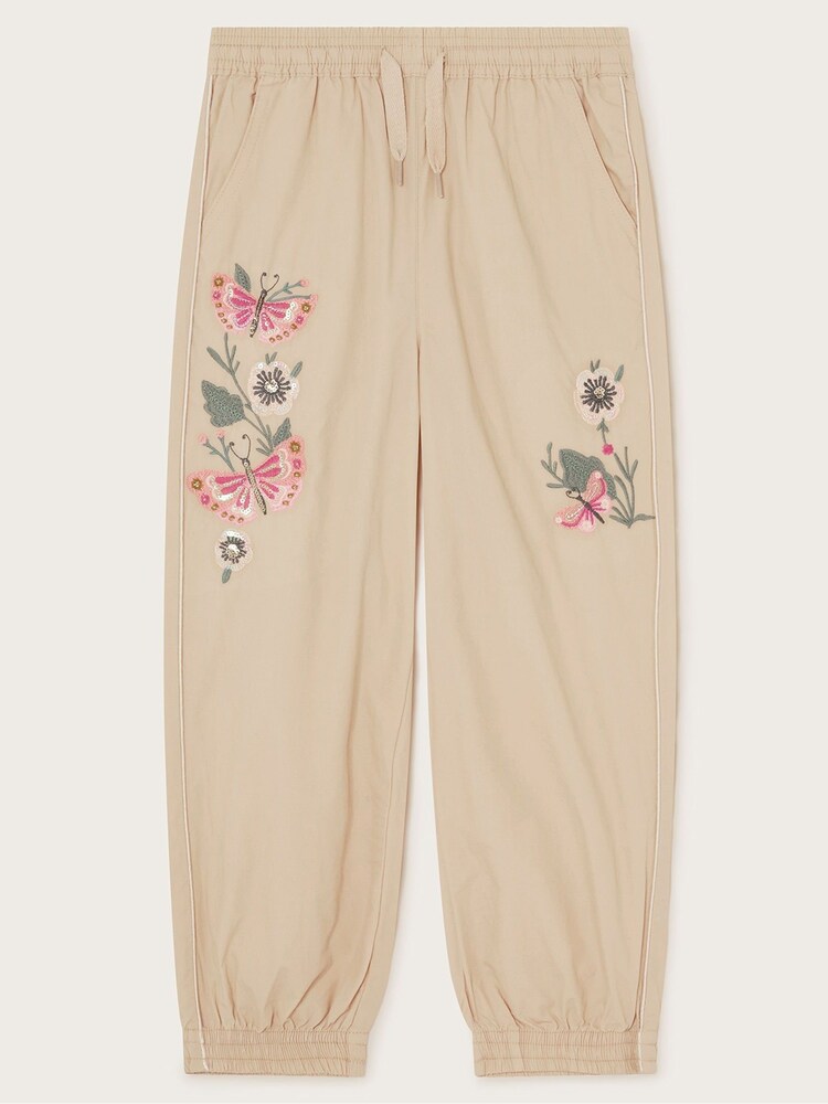 Monsoon Natural Embroidered Cargo Trousers - Image 1 of 3