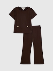 Қоңыр - River Island Ponte Smart Top & Kickflare жиынтығы - 5суретінің 1 суреті