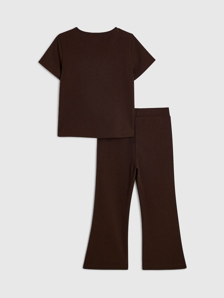 Қоңыр - River Island Ponte Smart Top & Kickflare жиынтығы - 5суретінің 2 суреті