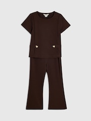 Қоңыр - River Island Ponte Smart Top & Kickflare жиынтығы - 5суретінің 4 суреті