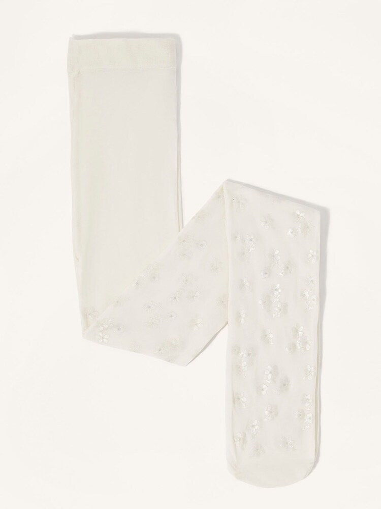 Monsoon Cream Floral Print Tights - Image 2 of 3