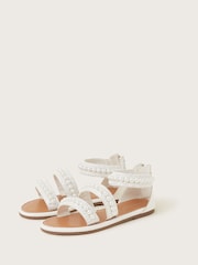 Monsoon White Pearly Strap Sandals - Image 1 of 3