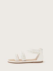 Monsoon White Pearly Strap Sandals - Image 2 of 3